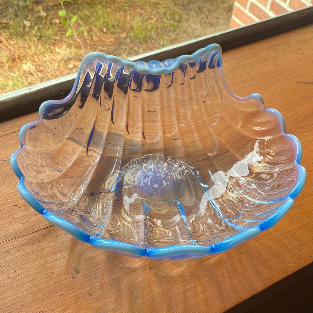Duncan & Miller vintage opalescent shell Sanibel Artisan glass statement decor.